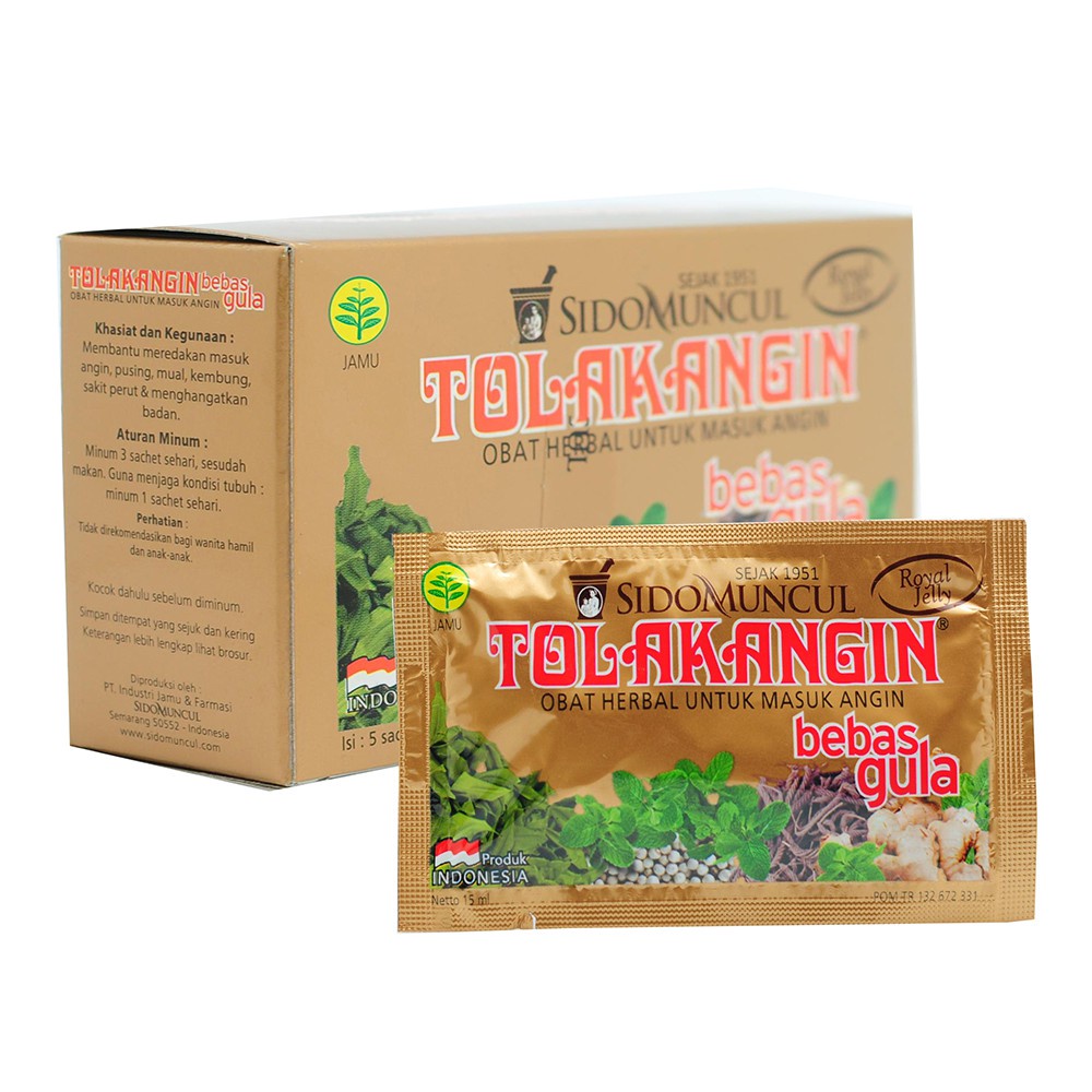TOLAK ANGIN SUGAR FREE 5 SACHET @ 15 ML