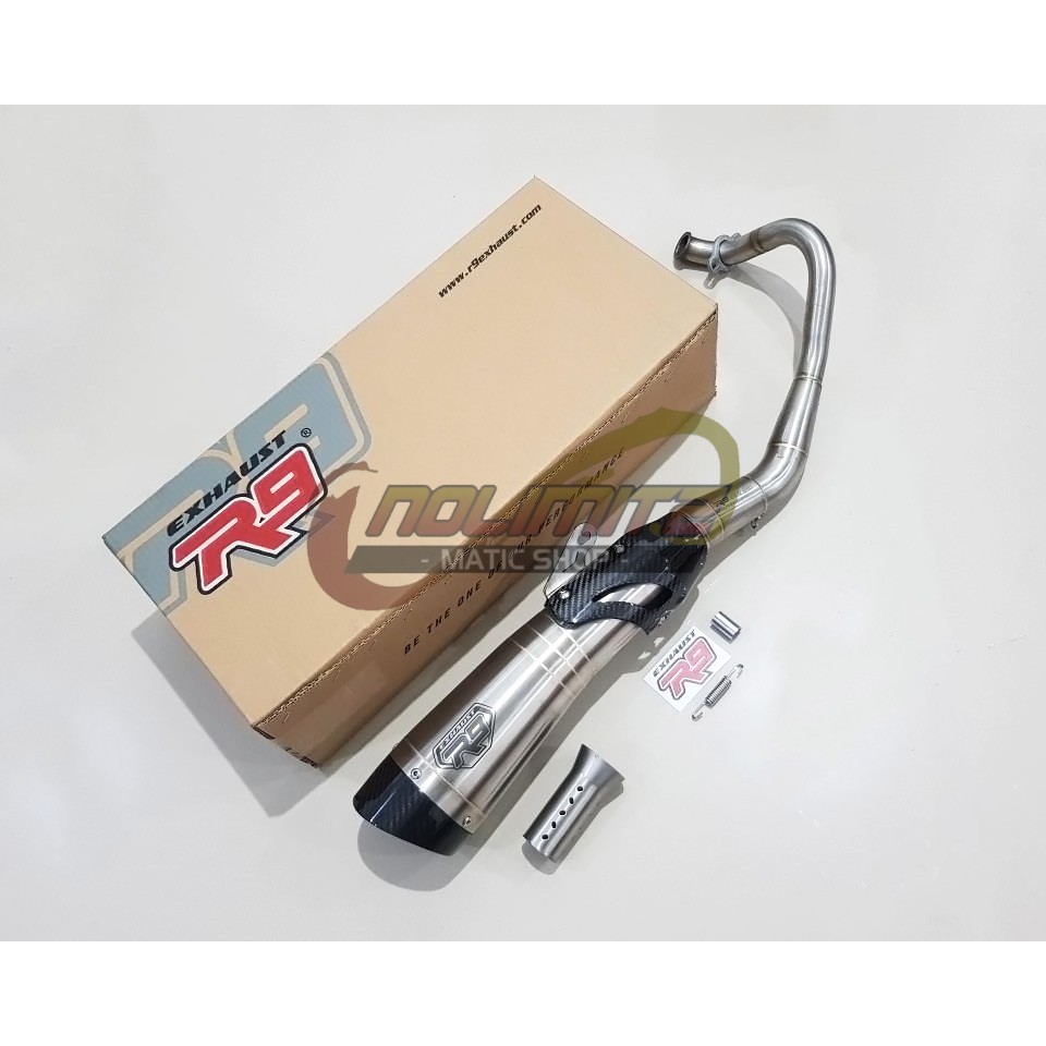 Knalpot Racing R9 H2 SS ORI Full System Free DB Killer PCX 150 Lokal