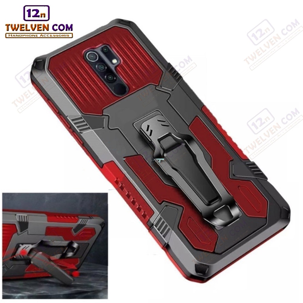 Case Shockproof Xiaomi Redmi 9 Armor Hardcase Stand Clip