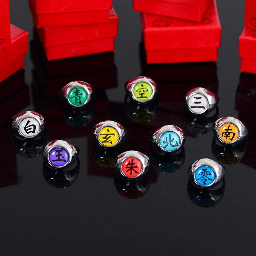 Cincin Desain Anime Naruto Akatsuki Itachi Bahan Metal Untuk Cosplay Anak Laki-Laki