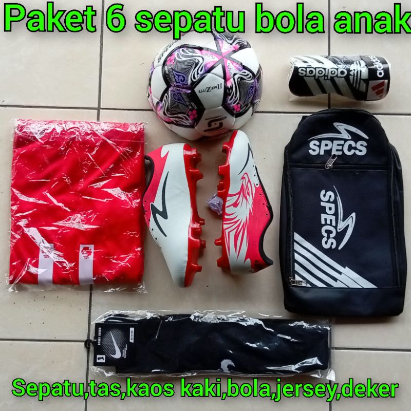 Paket komplit sepatu bola anak bonus bola