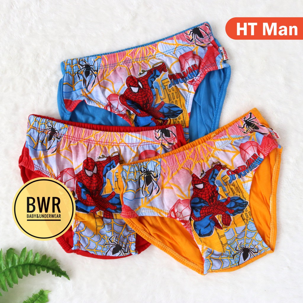 [ 3pc ] CD HT Man Kids | Celana Dalam Anak Cowo Motif Print Karet Kerut Berkualitas - Bwr