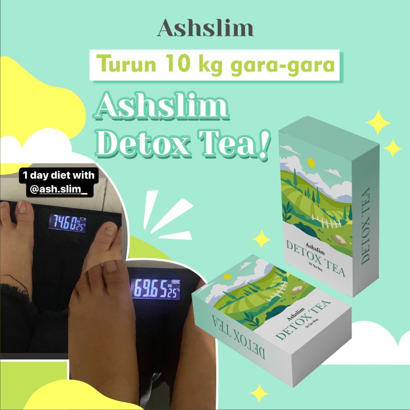 

ASHSLIM DETOX TEA/ 20 BAG PREMIUM DETOX GREEN TEA HERBAL ALAMI