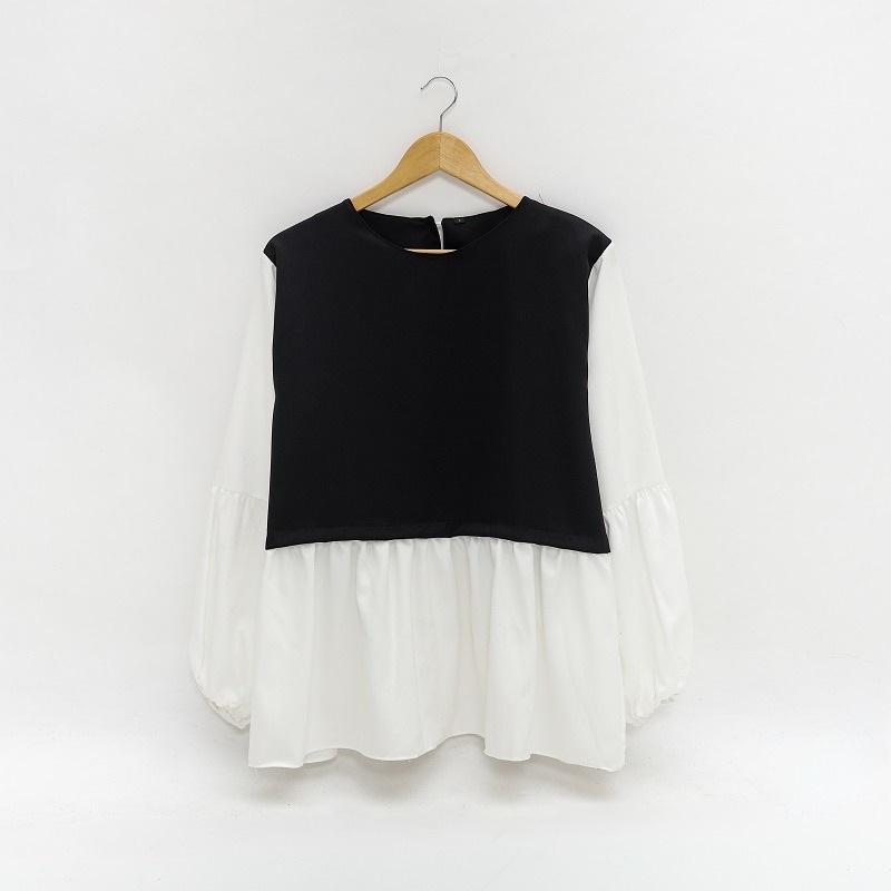 Keyla Blouse - Blouse Big Size - Ukuran S M L XL 2XL 3XL 5L Atasan Jumbo - Blouse Jumbo-Hitam