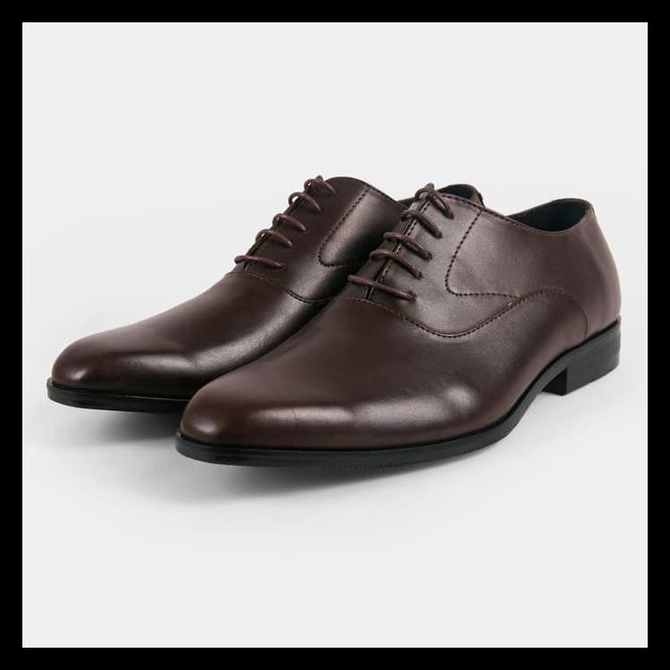 Terbaru Sepatu Pria Oxford Allure Classic Brown Heiden Shoes - Cokelat Tua, 40 Terlaris 