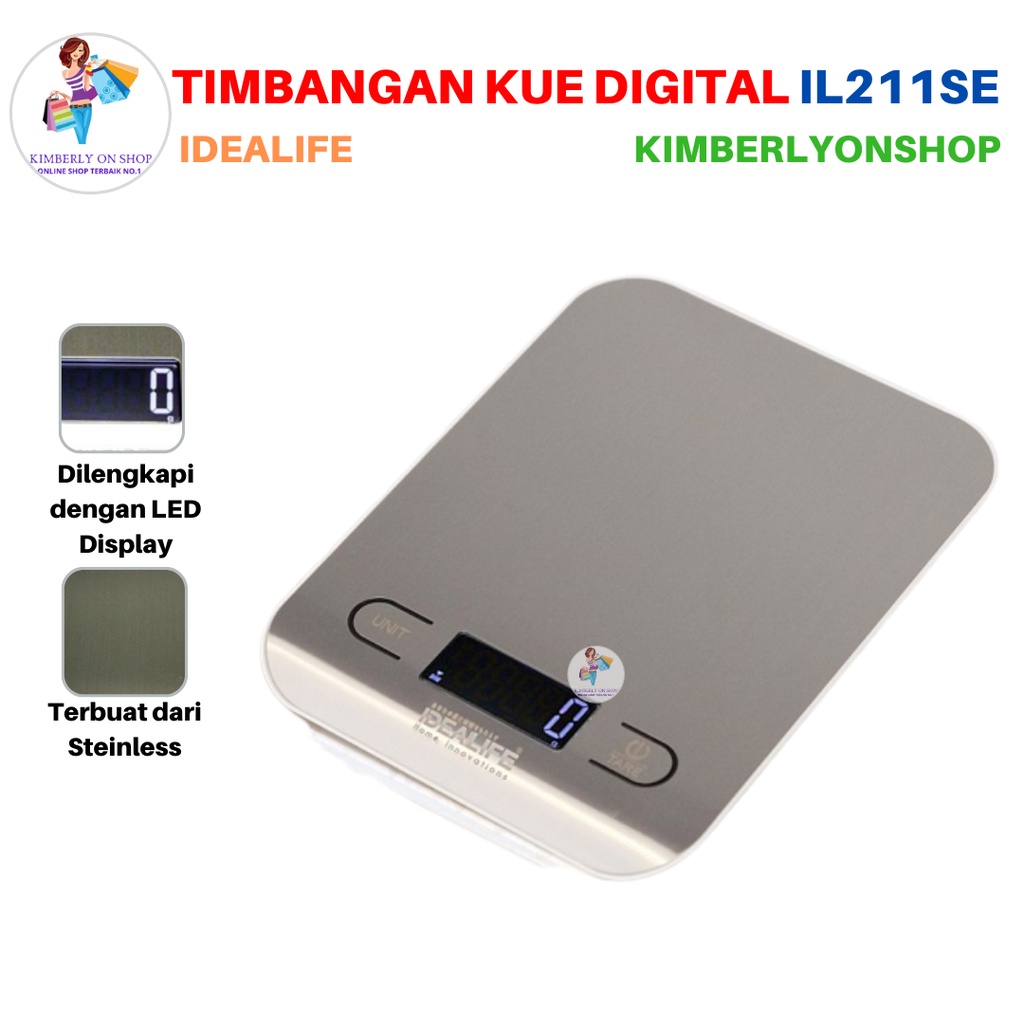 Timbangan kue Digital Kitchen scale 5kg/1gr IL 211SE IDEALIFE