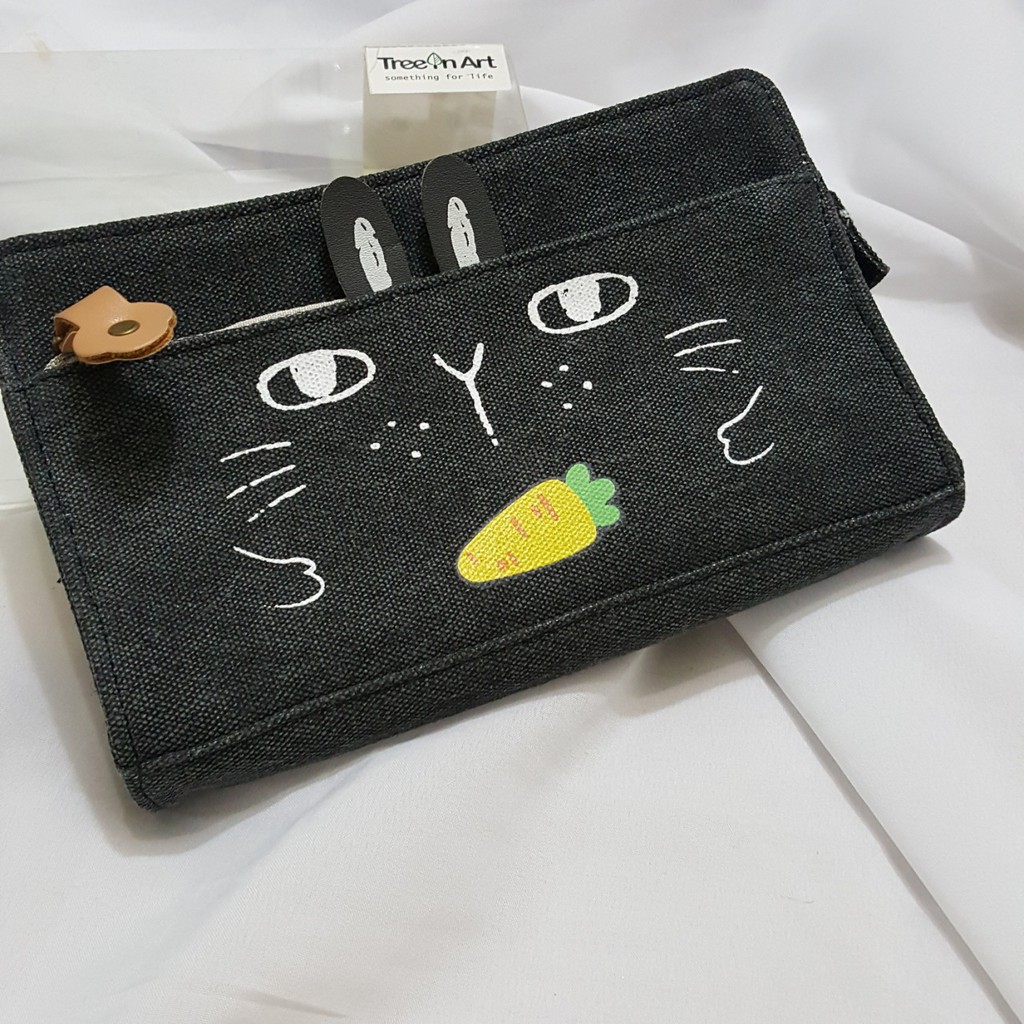 

Tempat pensil model kelinci scoop dompet kanvas rabbit pencil case unik hadiah kado lucu langka