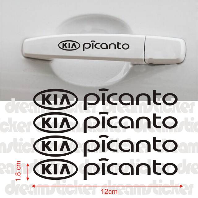 Sticker Stiker Door Handle Pegangan Pintu Mobil KIA Picanto