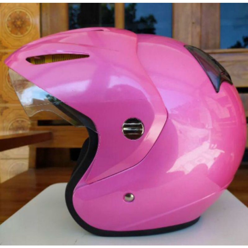 HELM INK cx22 (PACKING KARDUS DAN SARUNG HELM)-Pink / Merah magenta