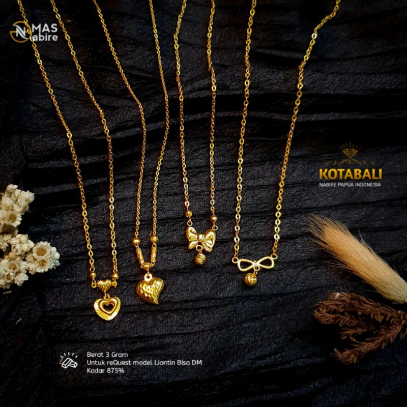 Kalung variasi 3 Gram emas 875% Emas nabire papua