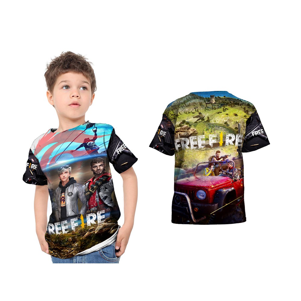  Kaos  baju  T shirt Anak Fullprint Custom  Free Fire 06 