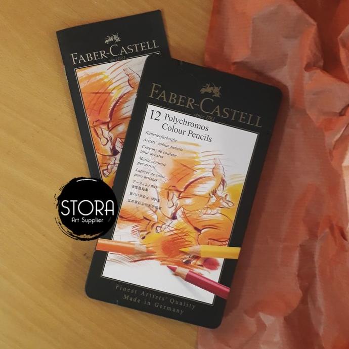 

(BISA COD) Faber Castell Polychromos Color Pencils Tin of 12 Pensil Warna BOOM SALE Kode 67