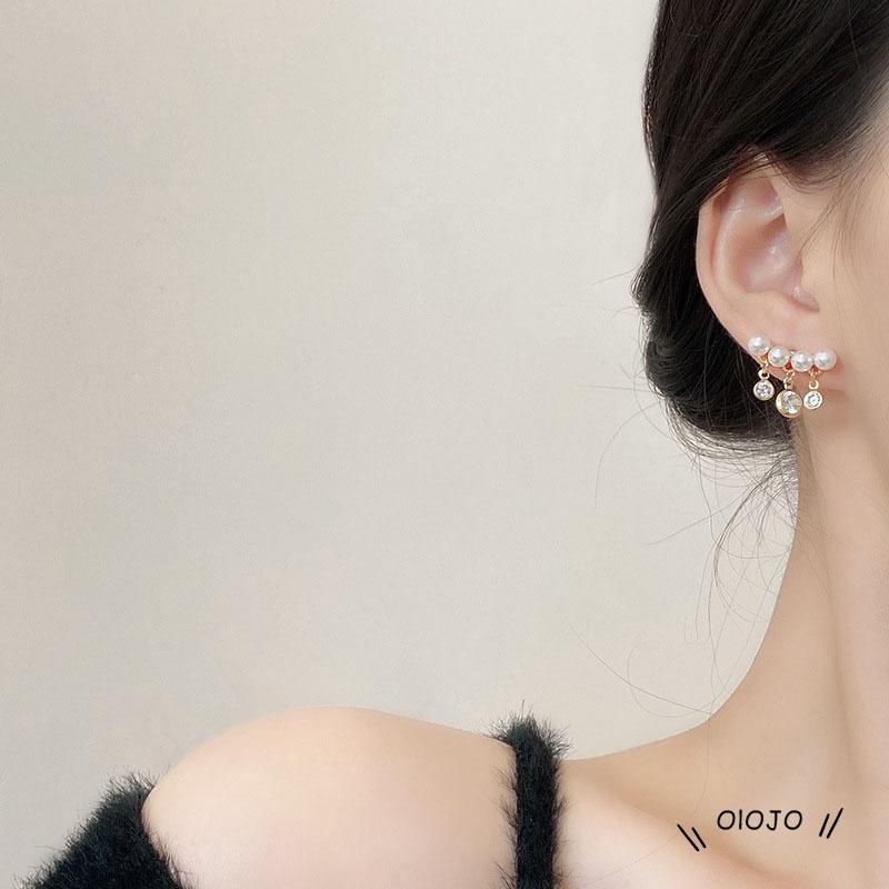 【COD】Anting Tusuk Silver S925 Wanita Desain Rumbai Mutiara Simple