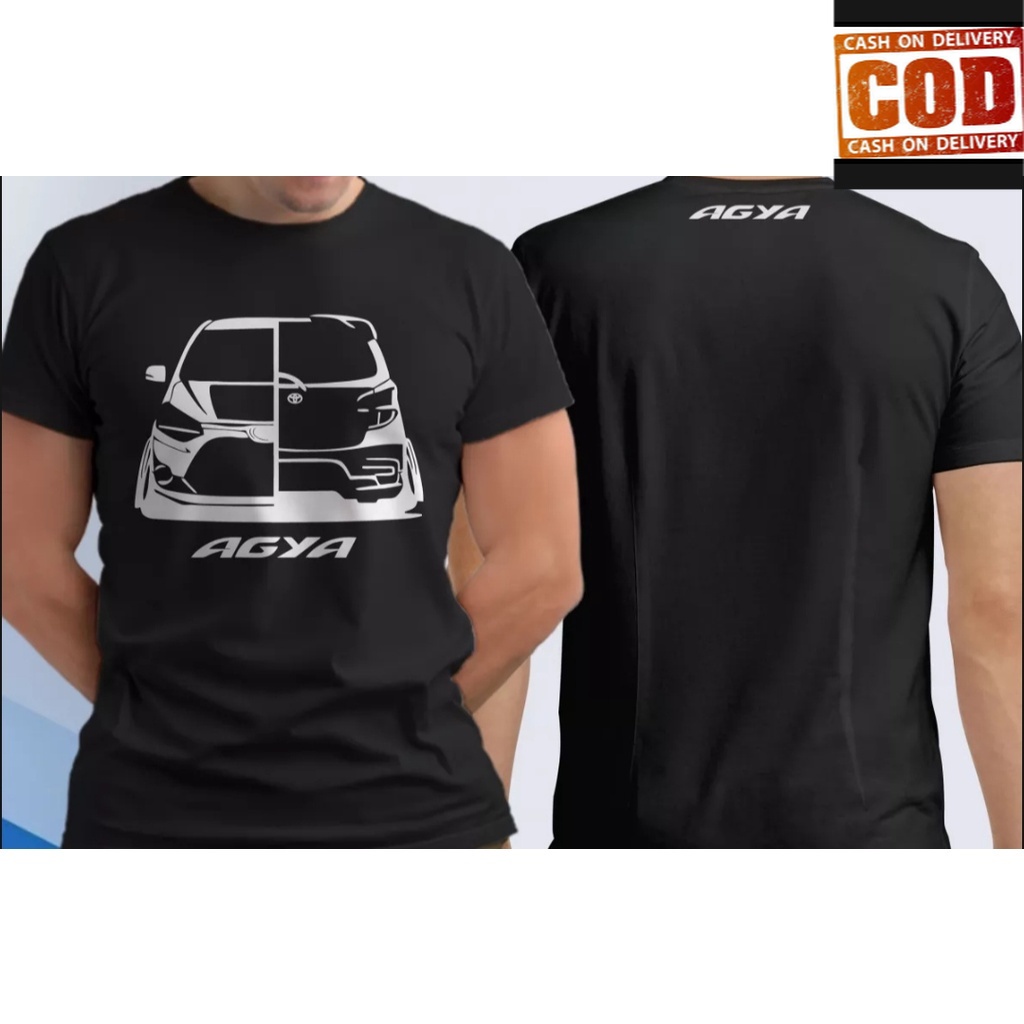 (COD) KAOS TOYOTA AGYA FRONT REAR / AGYA / TSHIRT BAJU PRIA TERLARIS