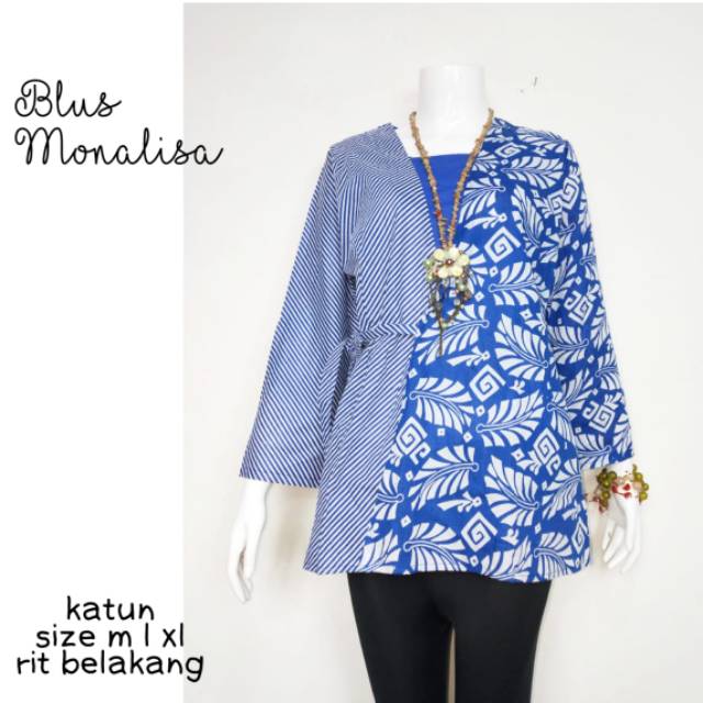 Blus seling monalisa batik modern trendy kekinian