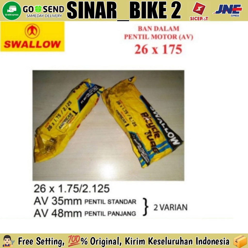 Swallow Ban Dalam Sepeda 26 x 1.75 175 190 195 200 210 2125 AV MTB