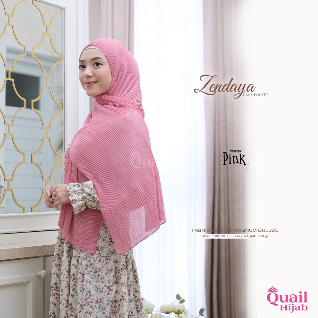 Quail Hijab - ZENDAYA PASHMINA PLISKET ORI QUAIL-7
