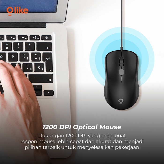 Olike Mouse Ergonomic Design 1200 DPI Optical Sensor 3 Million M1