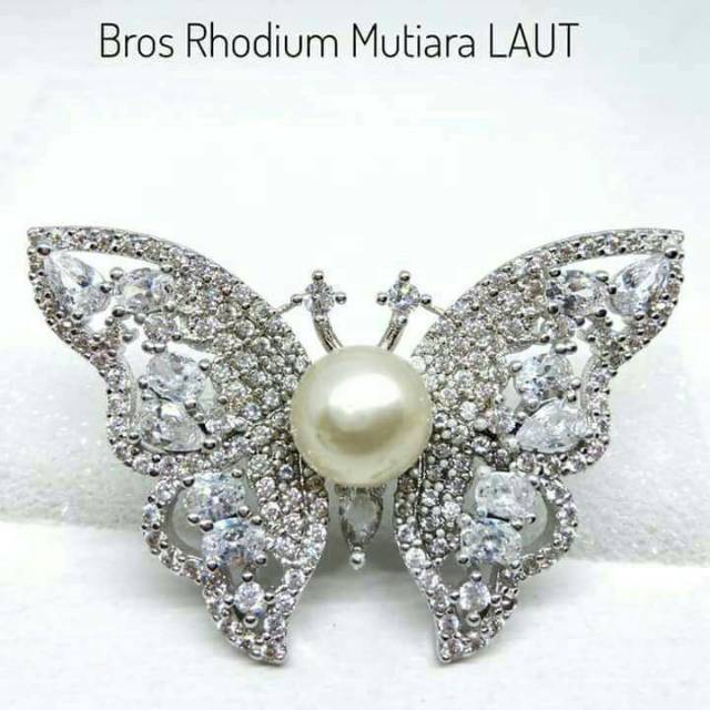 Bros Rhodium Mutiara Laut/mutiara Lombok