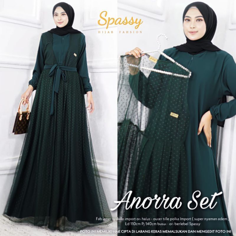 GAMIS ANNORA SET OUTER PISAH TALI PIGANG REALPICT