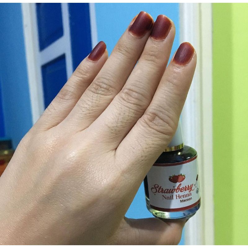 Kutek Strawbery Nail Henna 14ml Kutek Halal sah Untuk Sholat