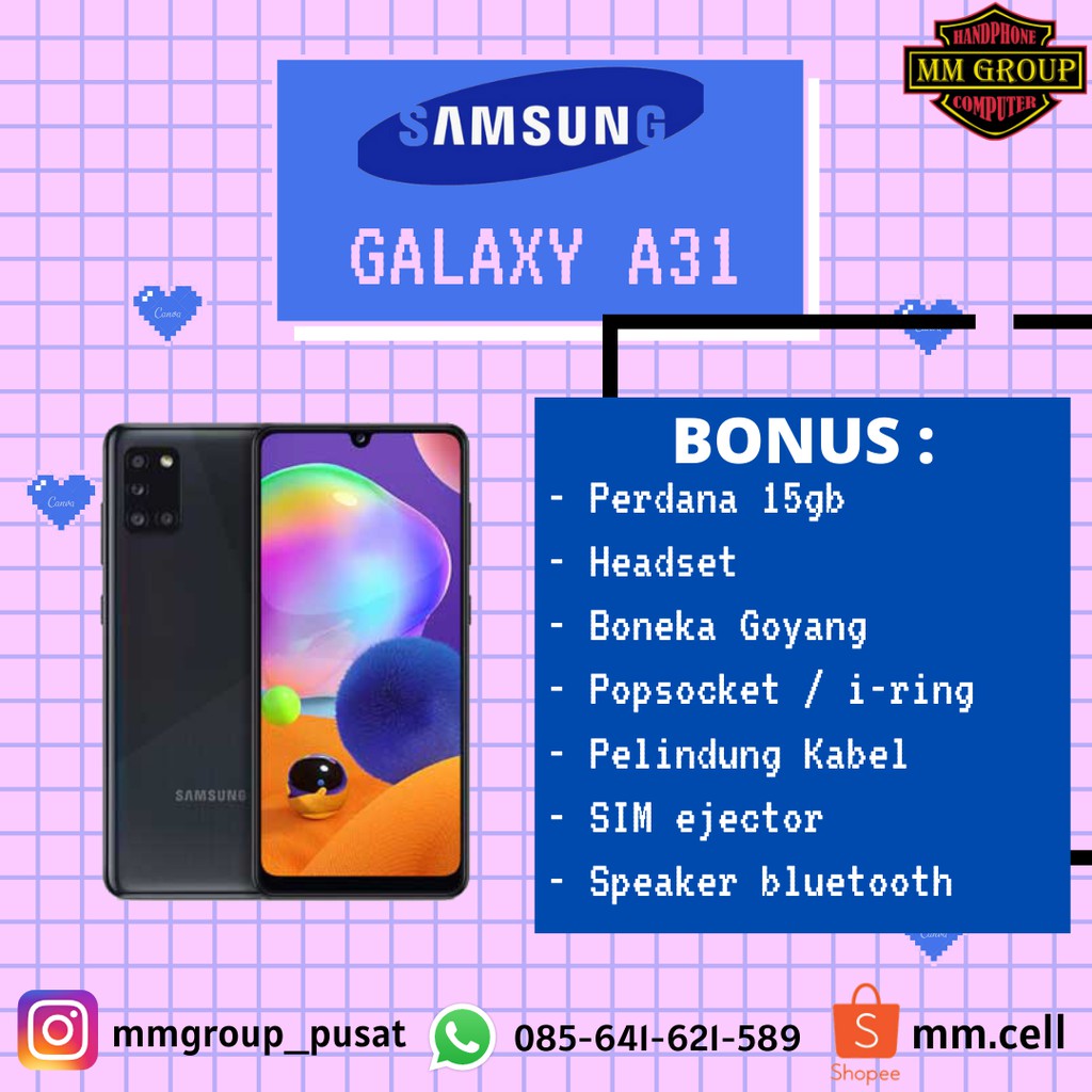 Promo Cuci Gudang Hp  HP SAMSUNG GALAXY A31 RAM 6/128GB DAN 8/128GB  Hp Murah