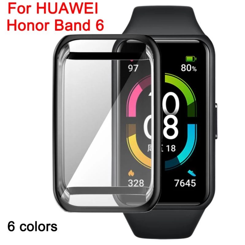 Silicone Case for Huawei Honor Band 6 Protective TPU Cover Shell +Film Protector