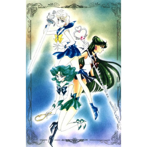 HT4117 Kalung Sailor Moon - Uranus x Neptunus Sword Mirror Pedang Cermin Haruka Tenoh Michiru Kaioh