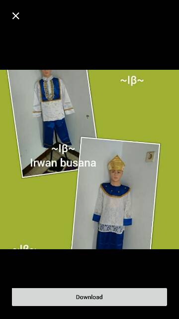 Baju adat manado anak2 ( size S dan M)