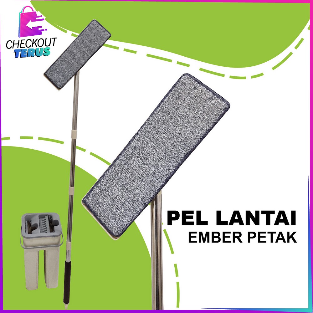 CT C527 Kain Pel Pembersih Lantai Praktis Multifungsi Mop Scratch Flat With Bucket Kain Pel Lantai Lap Pel