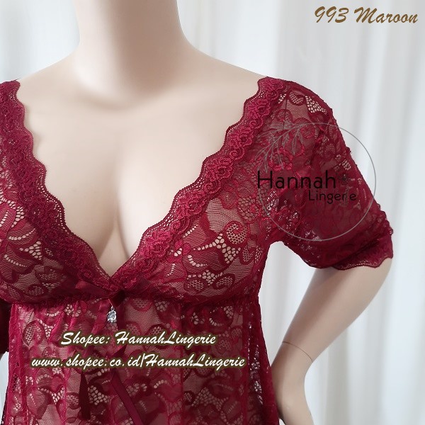 M L XL XXL XXL Premium Hannah Lingerie Original, Baju Tidur Seksi Transparan Lingerie BigSize 993 LS