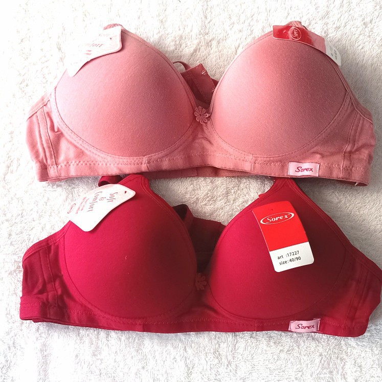 1 Pcs Bra BH SOREX 17227 - Soft &amp; Comfort Fine Cotton Tanpa Kawat