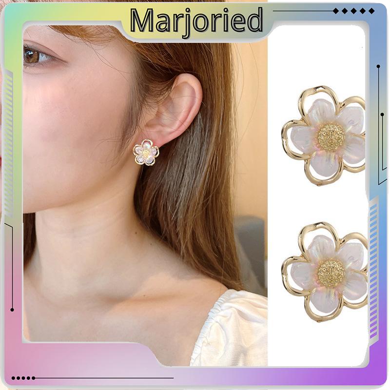 Simple Retro Super Fairy Double Layer Flower Earrings Wanita Anting Fashion Pribadi-MJD