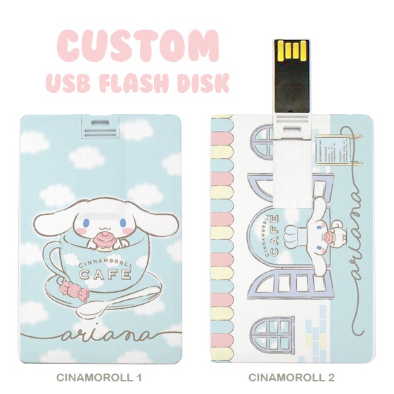 Flash Disk USB DRIVE Card custom gambar bentuk kartu 8gb 16gb print 2 sisi FREE BOX branding merchandise