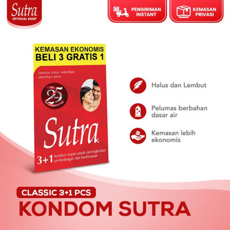 *PRIVASI AMAN* Kondom Merah Sutra Classic isi 3 Pcs