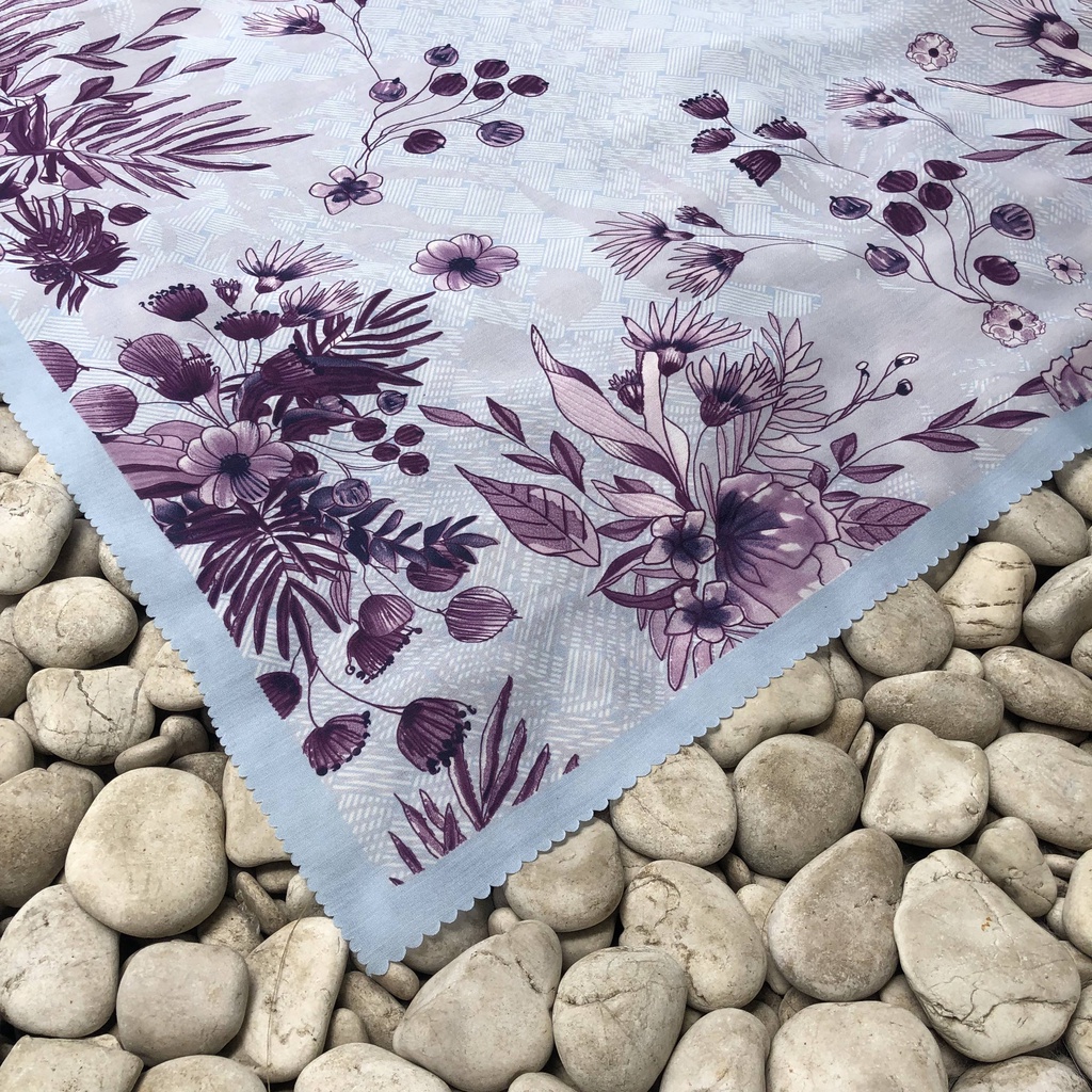 JILBAB MOTIF HIJAB SEGIEMPAT VOAL MOTIF PREMIUM JILBAB PRINT LASERCUT KERUDUNG SEGIEMPAT MOTIF MURAH-Badra Biru