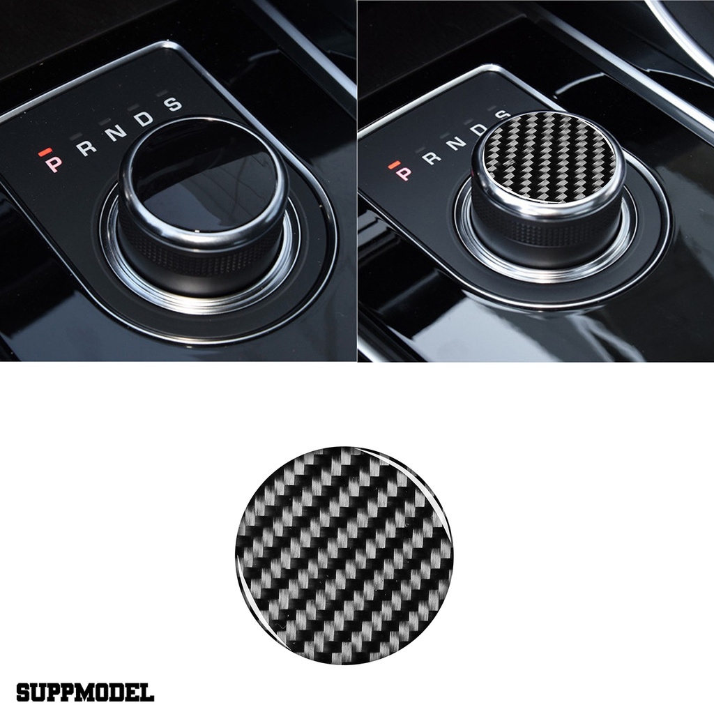 Smodel Stiker Knob Tuas Perseneling Mobil Motif Serat Karbon Untuk Jaguar F-Pace X761