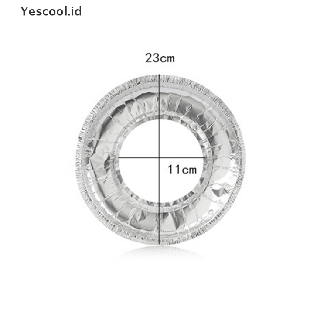 10 / 20 / 30pcs Cover Kompor Gas Bentuk Persegi Bahan Aluminum Foil Sekali Pakai