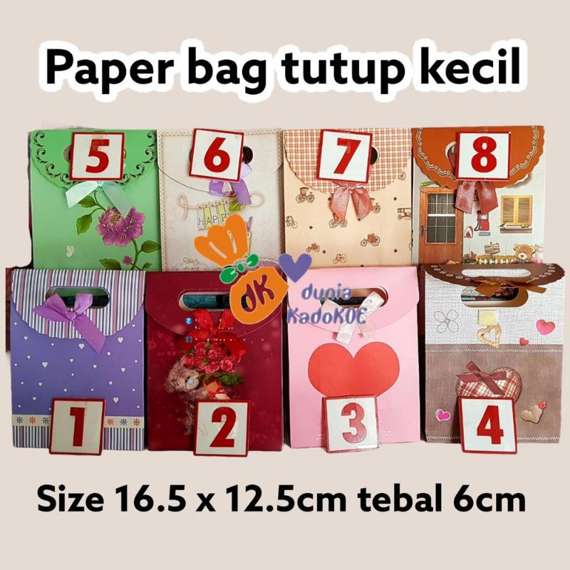 Paper bag tutup kecil 16.5x12.5 tebal 6cm