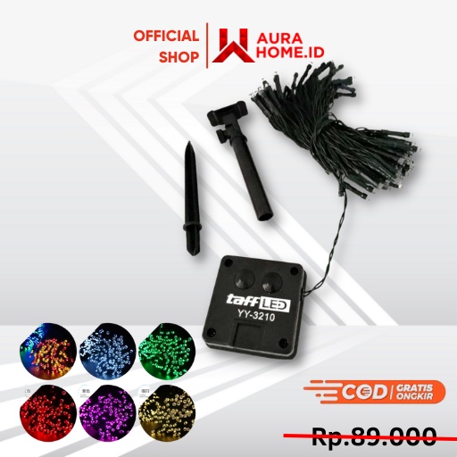 Solar Power Light 100 LED RGB Lampu Hias Taman / Lampu Tumbler Tumblr Bulat LED Warna Warni Kedap Ke