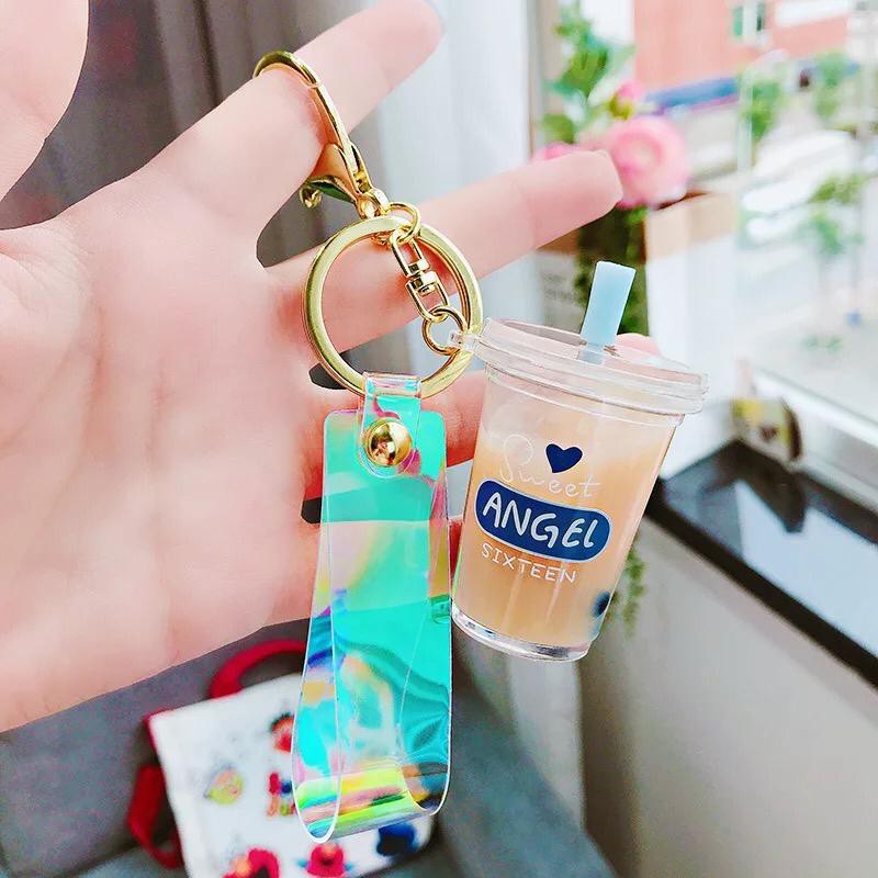 BOBA KEYCHAIN / GANTUNGAN KUNCI MILK TEA PEARL / GANTUNGAN LUCU /UNIK-Milk Tea