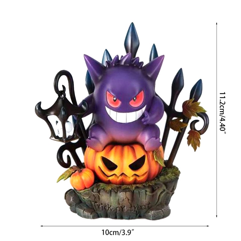 Ornamen Patung Raja Labu Gengar Halloween Bahan Resin Dengan Lampu Untuk Taman Rumah