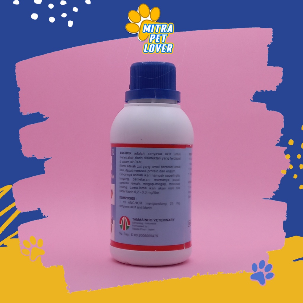 OBAT IKAN PENETRALISIR CHLORIN - ANCHOR 250 ML - ANTI ZAT BERACUN KLORIN AIR PAM JADI NETRAL - DINSEFEKTAN - ANTI CHLORINE - MURAH GARANSI KUALITAS ASLI ORIGINAL - ANIMAL VETERINARY TAMASINDO KESEHATAN &amp; VITAMIN TERNAK HEWAN PELIHARAAN MITRAPETLOVER