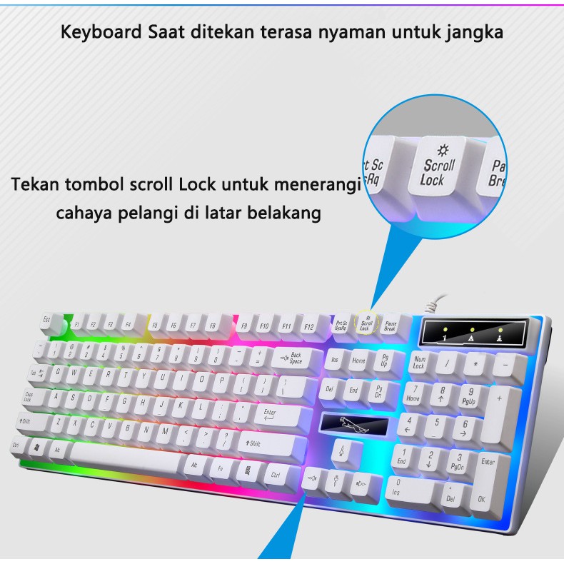 G21B wired keyboard and mouse set, color LED backlight, 104 keys, mechanical keyboard