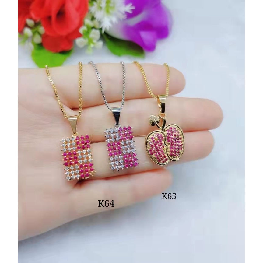 Kalung xuping permata lapis emas perhiasan fashion K64,65