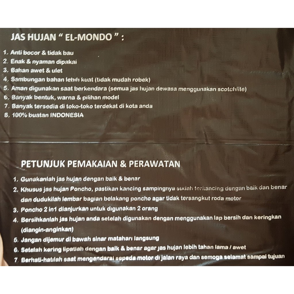 [TERMURAH] Jas Hujan Setelan Elmondo - New Basic 921