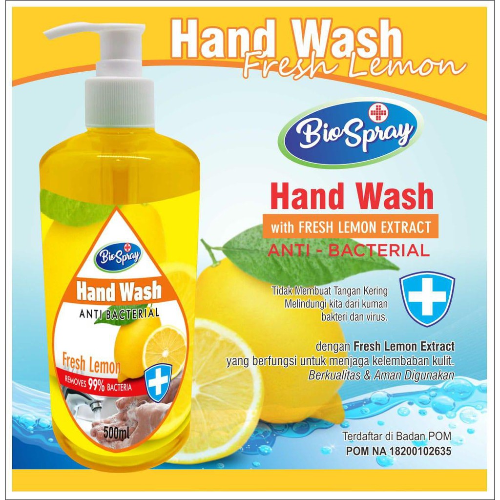 BIOSPRAY HAND WASH STRAWBERRY ALOE VERA ZAITUN LEMON 1000ml RESMI BPOM ANTI BAKTERI