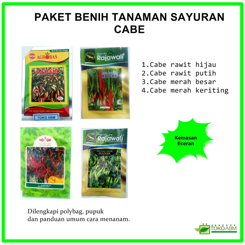 Paket Benih SayuranTanaman Cabe Lengkap Dengan Polybag