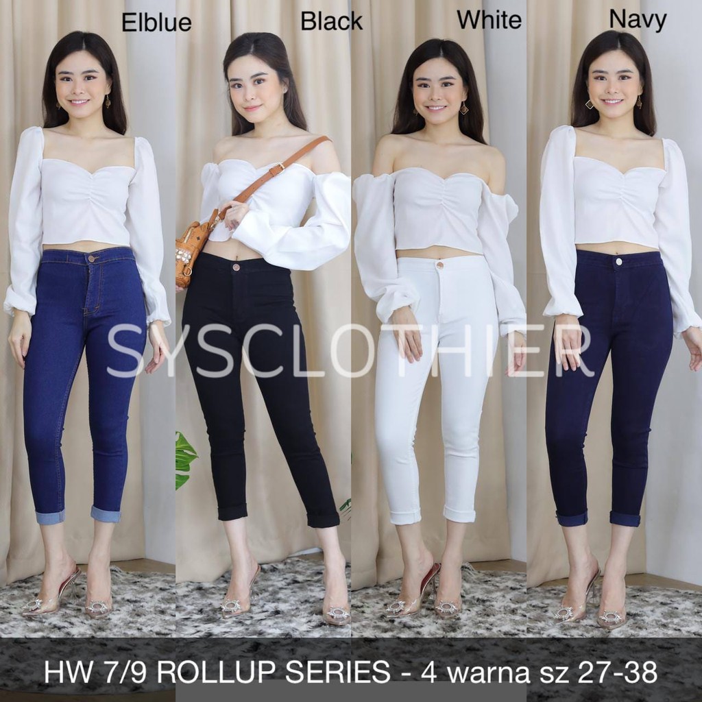 CELANA JEANS WANITA HW 7/9 ROLLUP SERIES