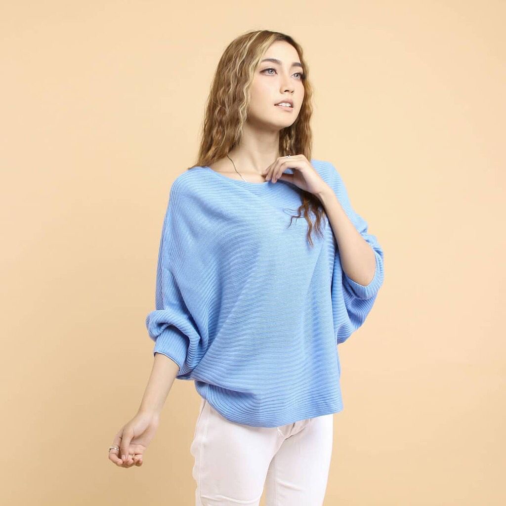 BEST SELLER Lasperal Blouse Batwing Rajut Premium / Atasan Rajut Wanita Bigsize